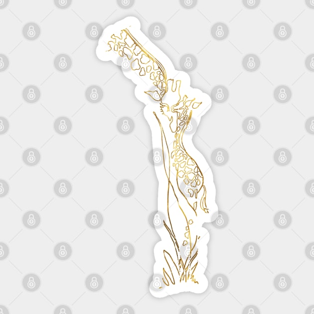 Giraffe Love BLACK & GOLD Sticker by CRWPROD